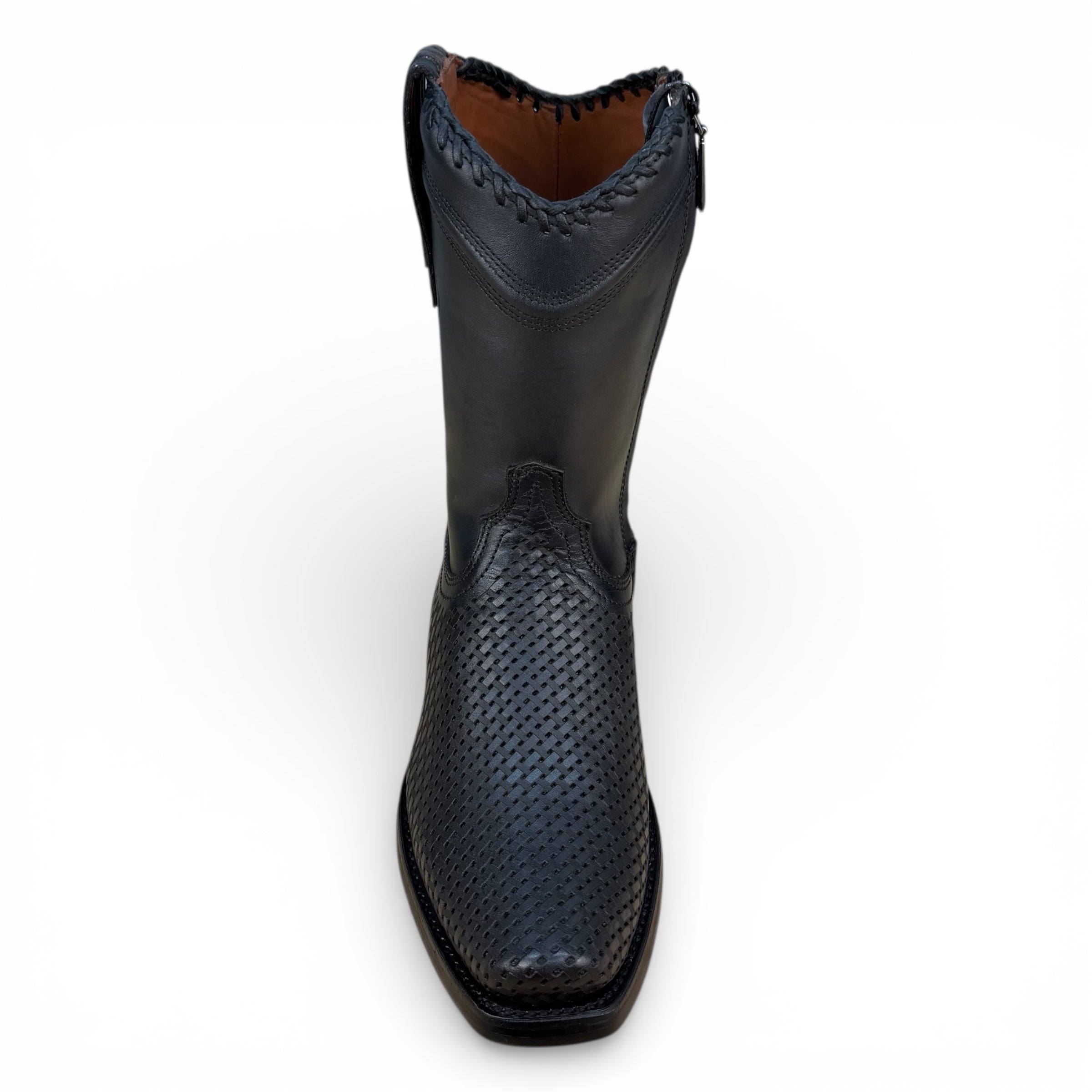 Cuadra CU969 – Black Laser-Woven Leather Boot