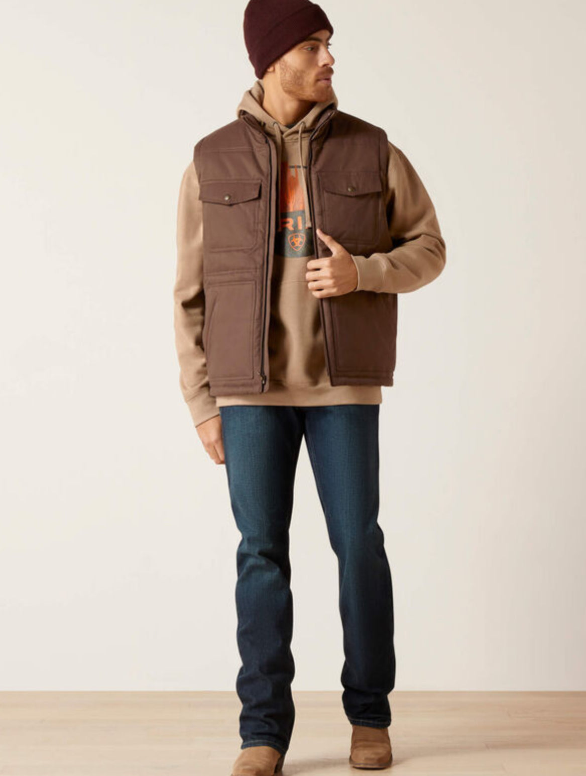 Ariat Men's Grizzly 2.0 Canvas Conceal & Carry Bracken Brown Vest 10046387