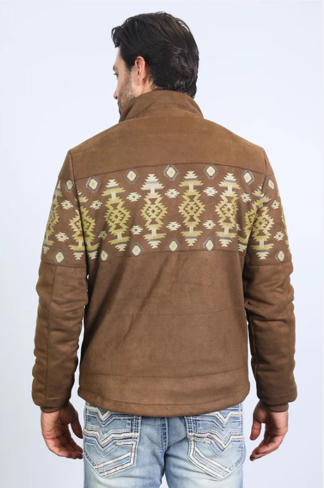 Platini Men’s Southwestern Zip Jacket – Brown & Sand