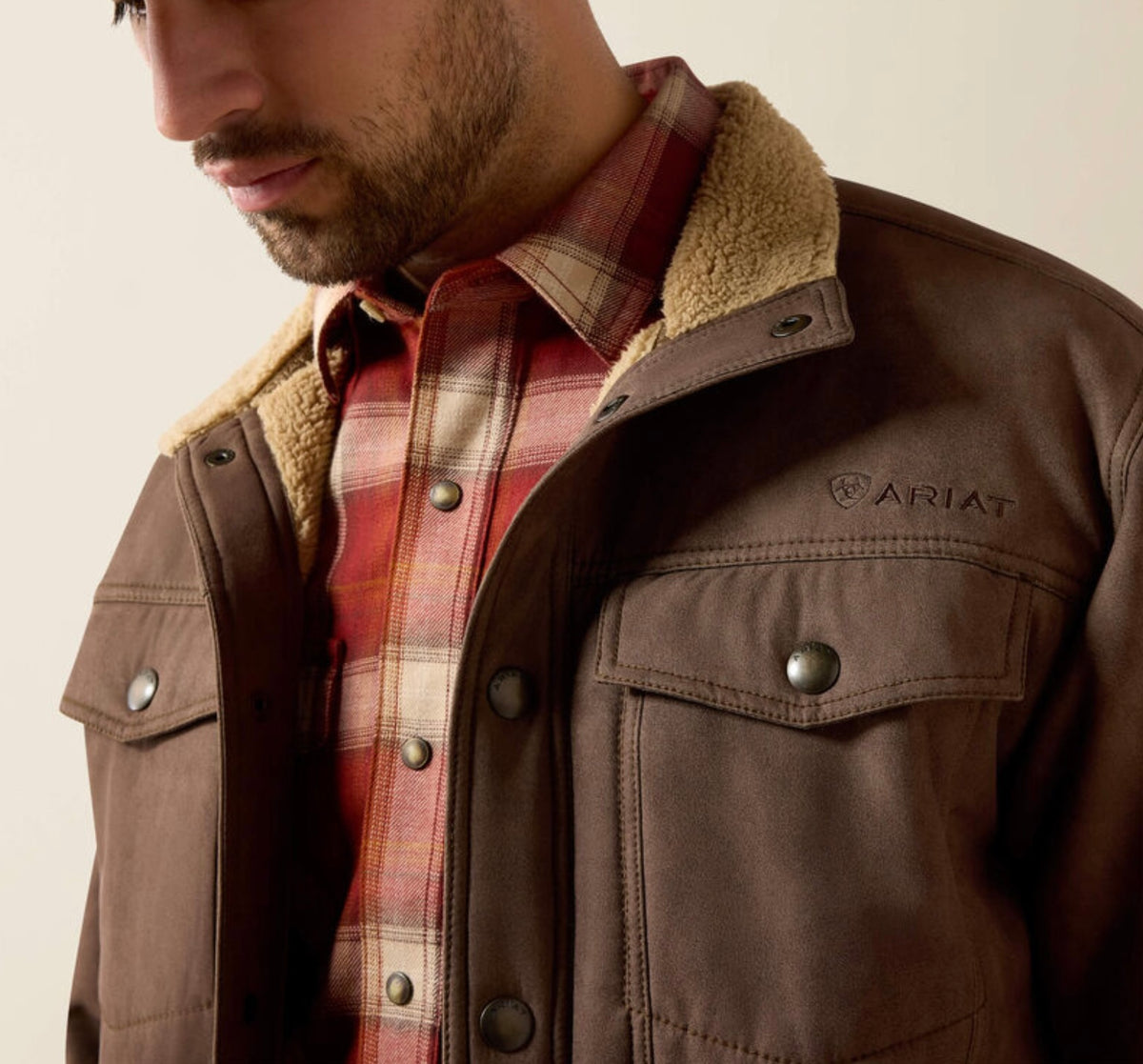 ARIAT MAN VERNON SHERPA 2.0 JKT WREN FAUX LEATHER-10079402