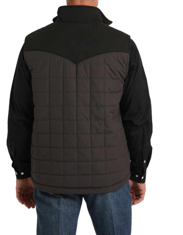 Cinch Men's Brown Wax Coated Canvas Reversible Zip Vest MWV1911001