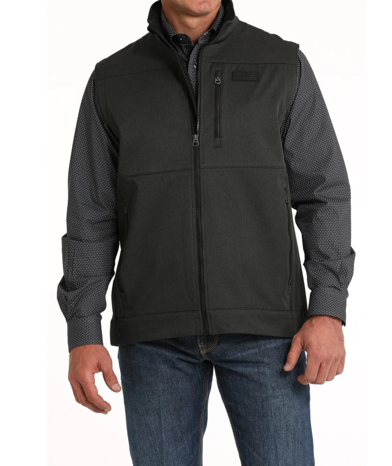 Cinch Men’s Charcoal Softshell Zip-Front Vest MWV1515019