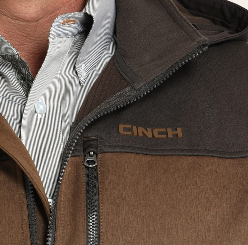 Men’s Cinch Brown Hooded Bonded Softshell Jacket MWJ1593005