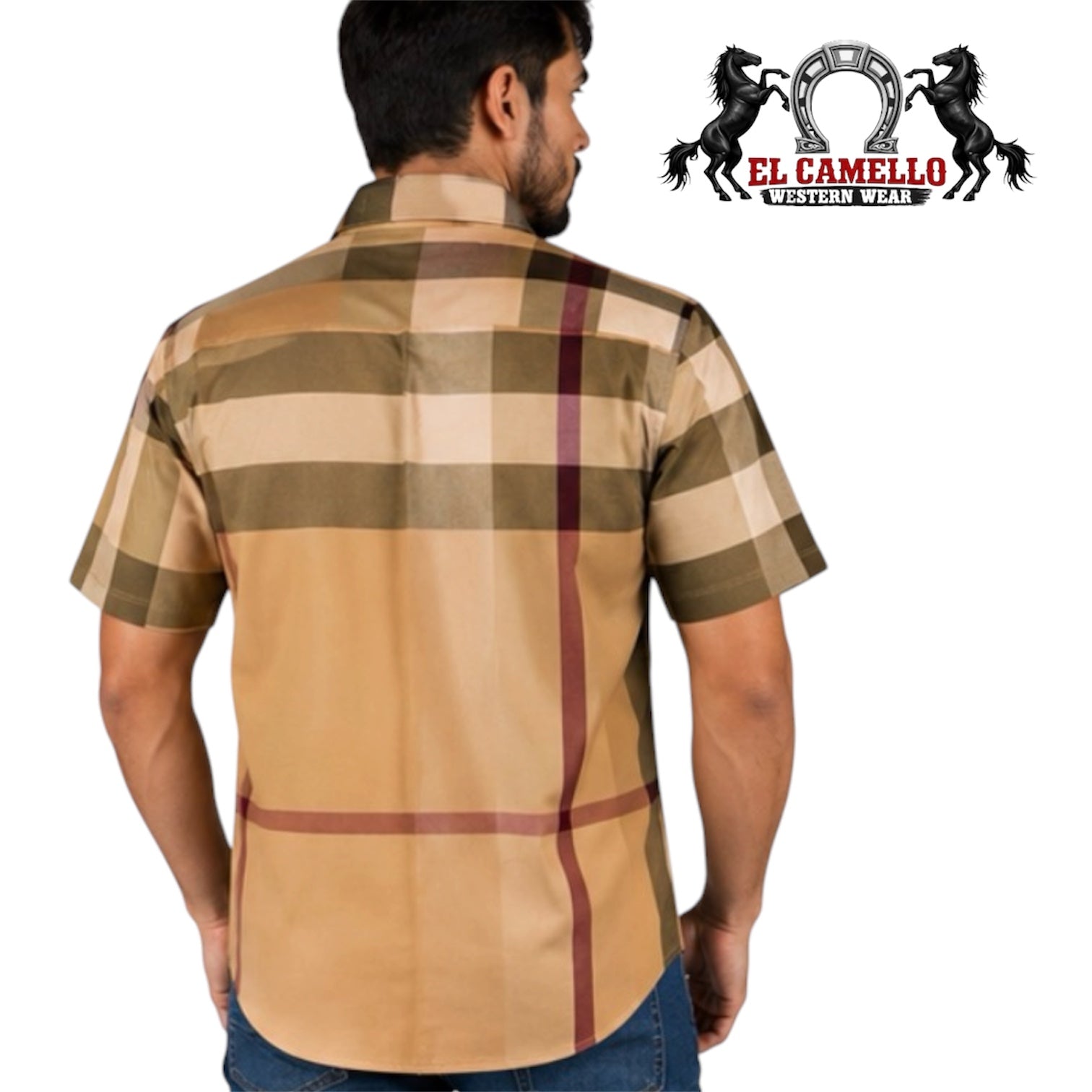 Baldelli Camel Heritage Plaid Short Sleeve Shirt CHS-201