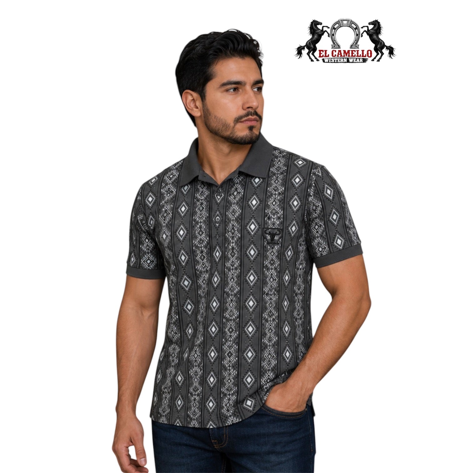 Platini JPS11466 Men’s Grey Short Sleeve Knit Shirt