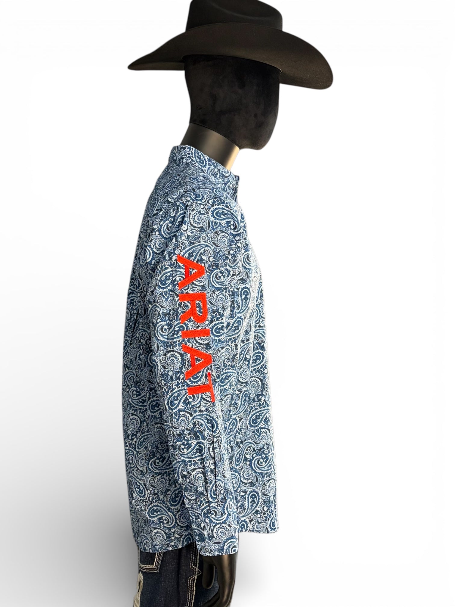 Ariat Men’s Blue Paisley Long Sleeve Button-Down Shirt