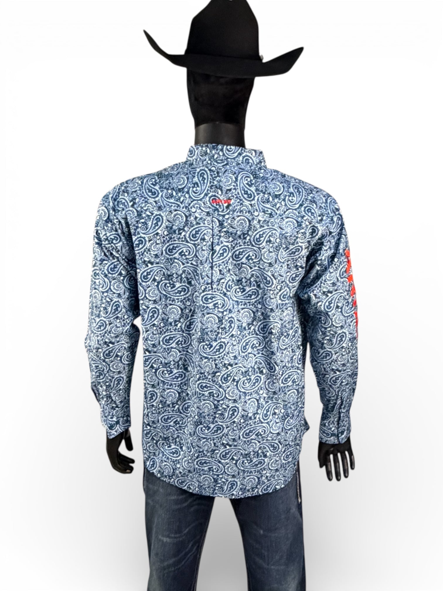 Ariat Men’s Blue Paisley Long Sleeve Button-Down Shirt