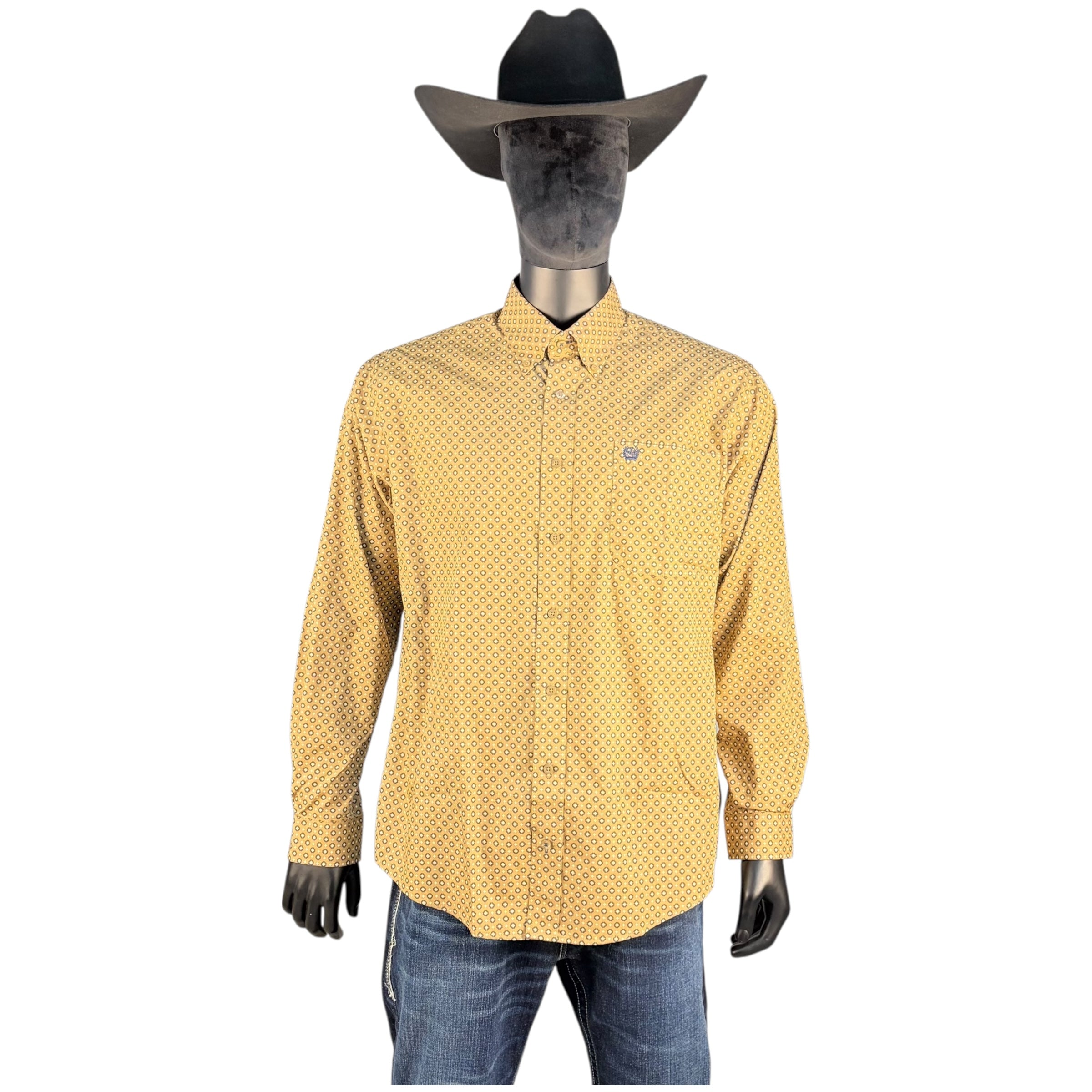 Men’s Cinch Classic Micro Geo Print Long Sleeve Western Shirt