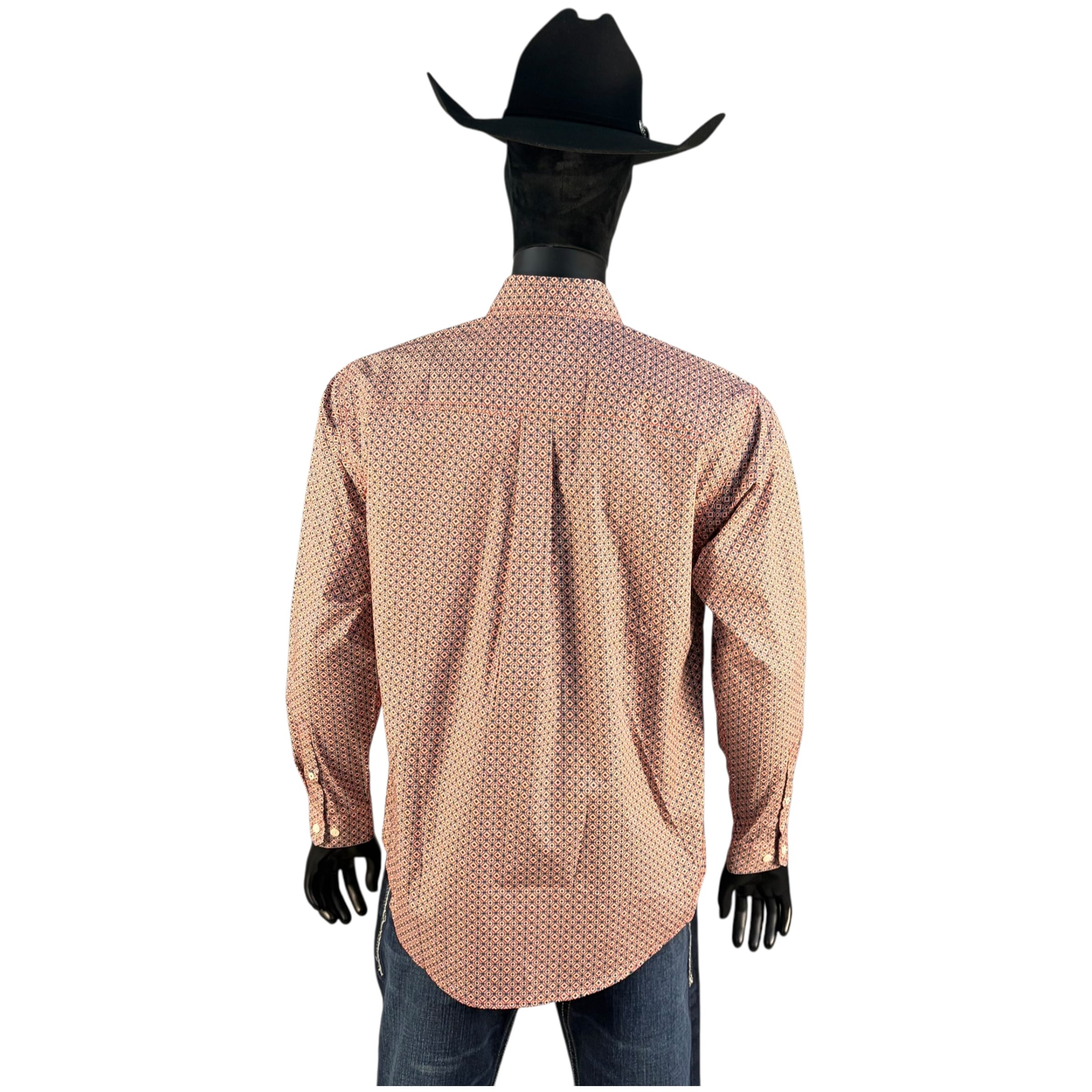 Men’s Cinch Geometric Print Long Sleeve Button-Down Shirt