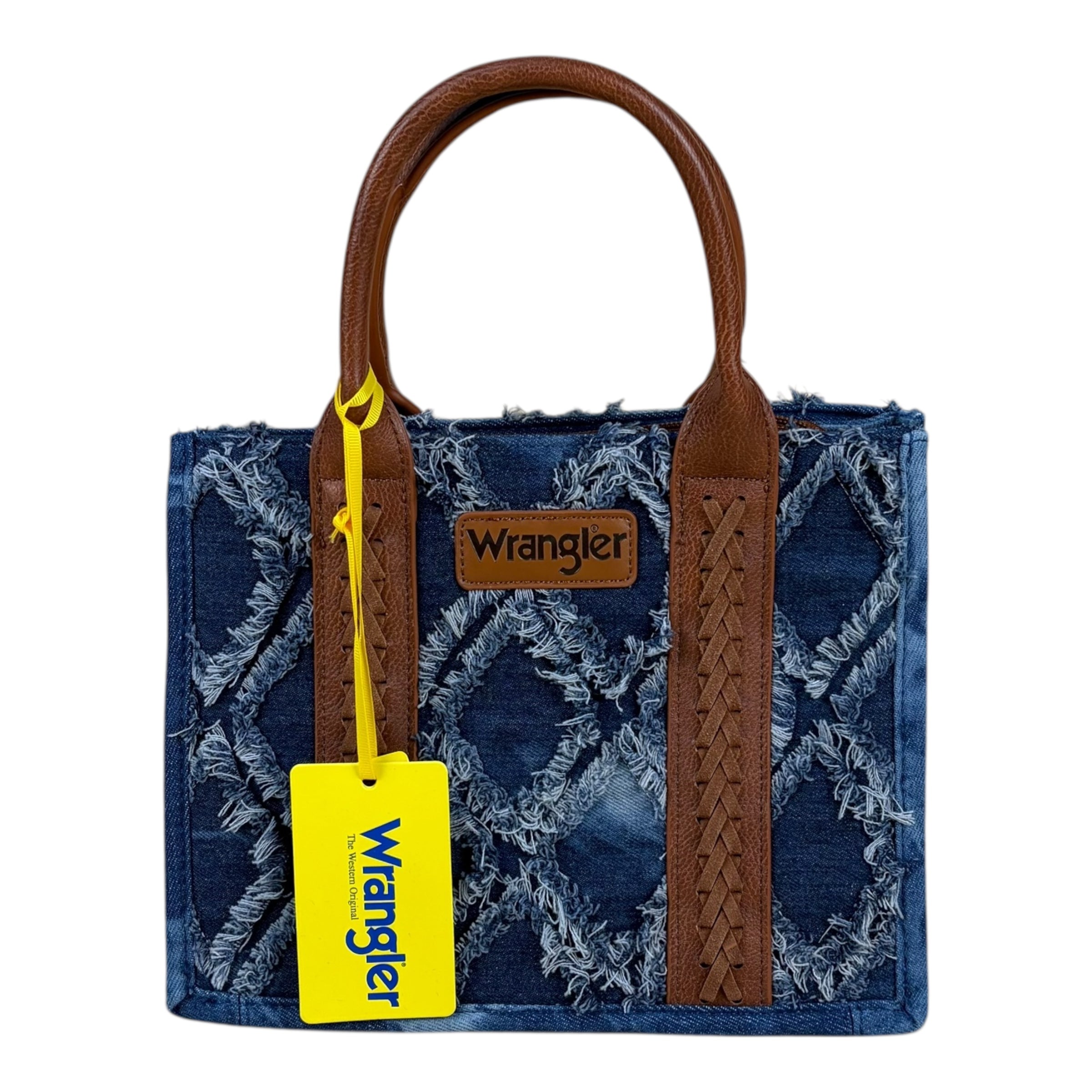 Wrangler Denim Patchwork Western Tote Bag