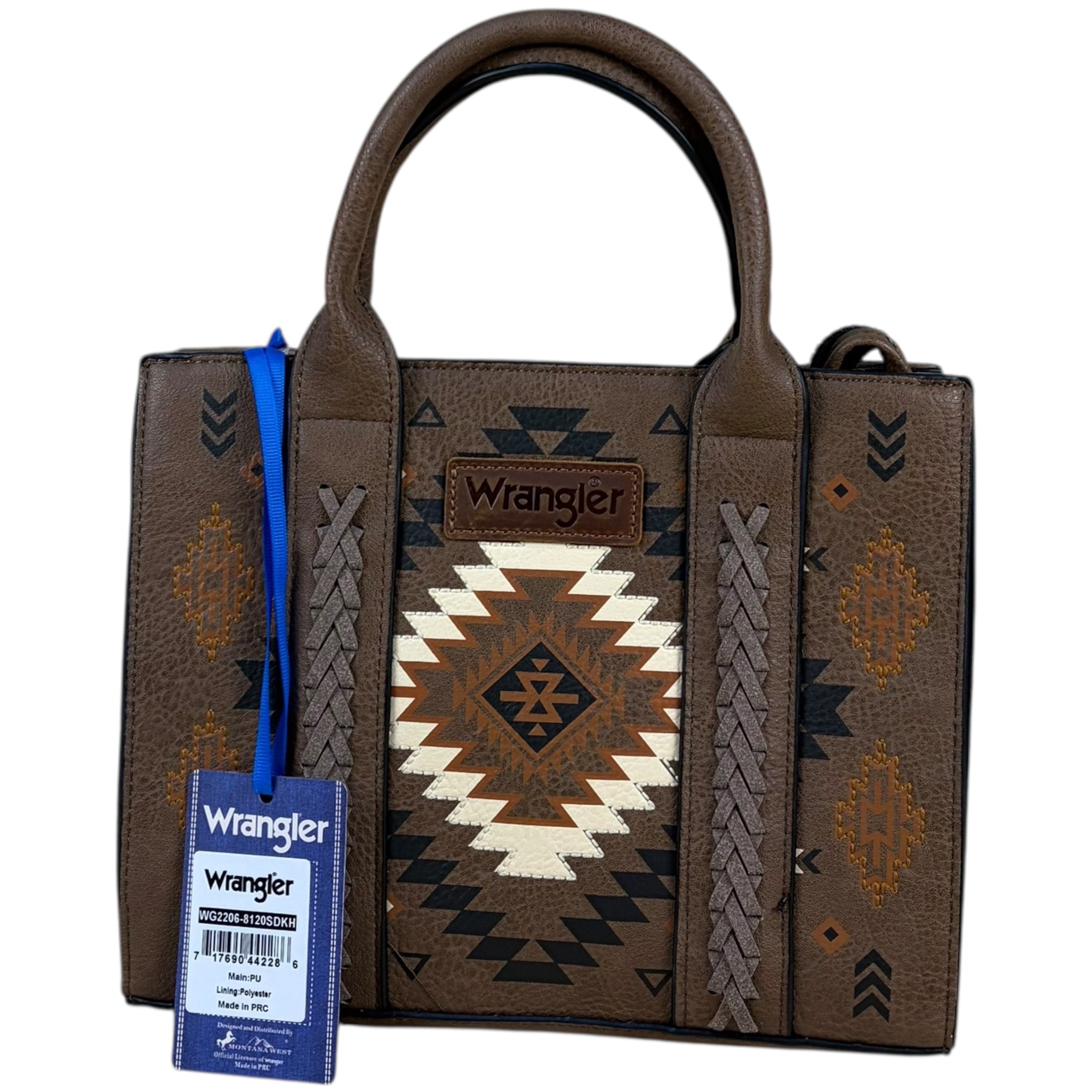 Wrangler Aztec Print Brown Mini Tote Handbag
