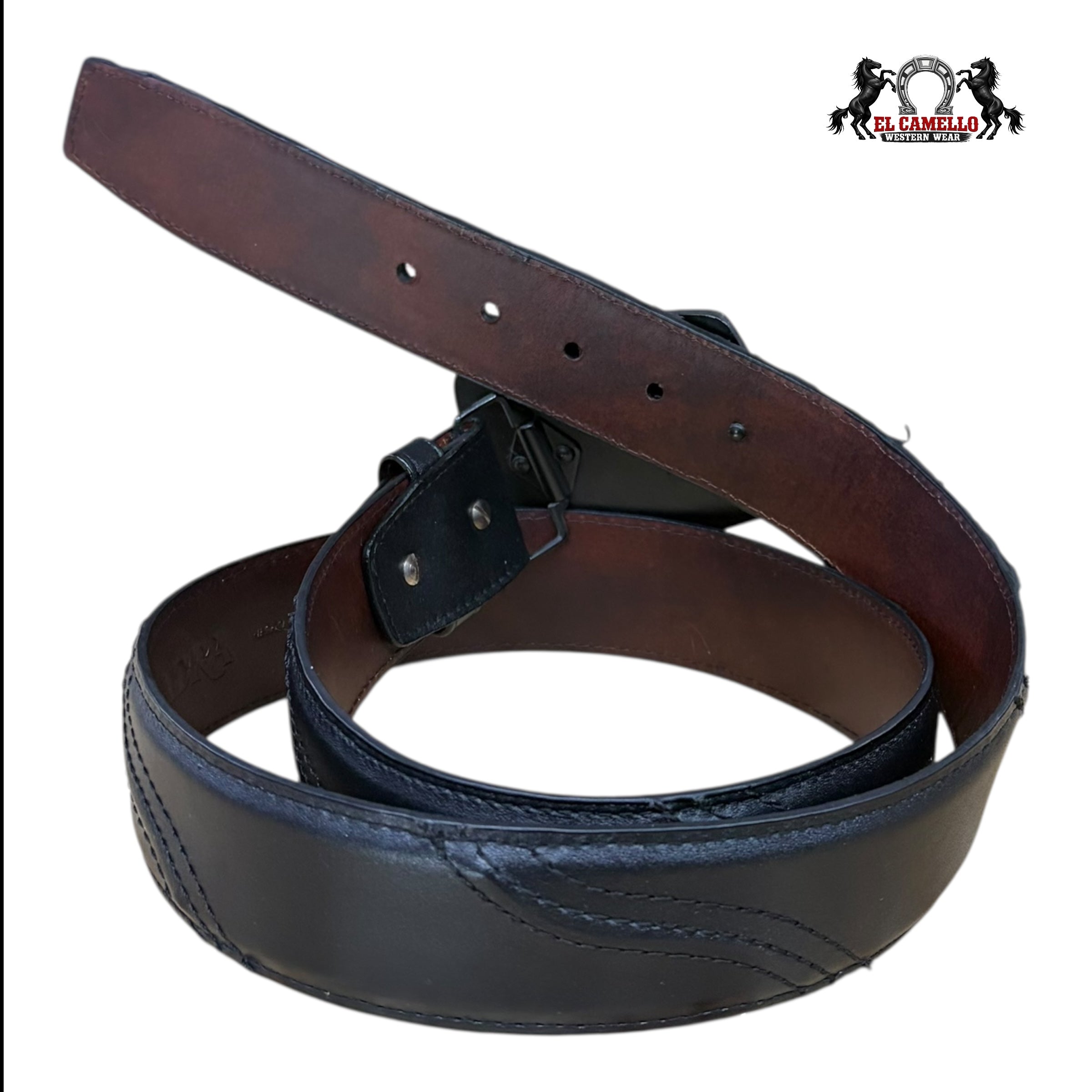 Cuadra Men’s Western Leather Belt with Signature Buckle BC357