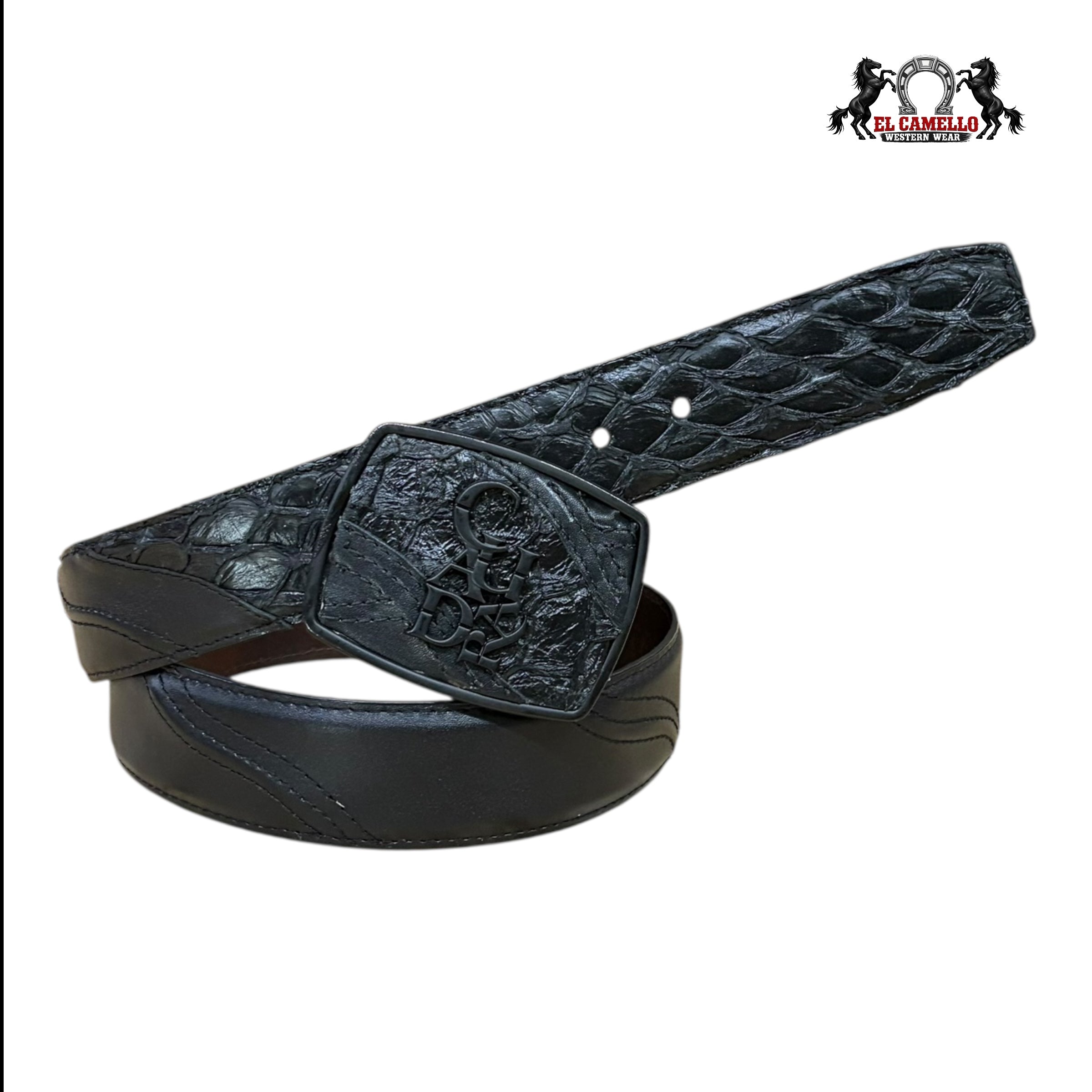 Cuadra Men’s Western Leather Belt with Signature Buckle BC357