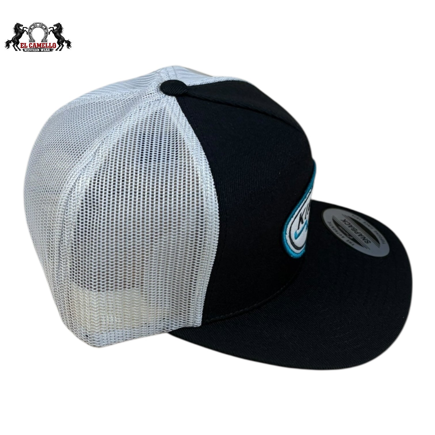 Kimes Ranch Black & White Mesh Snapback Trucker Hat