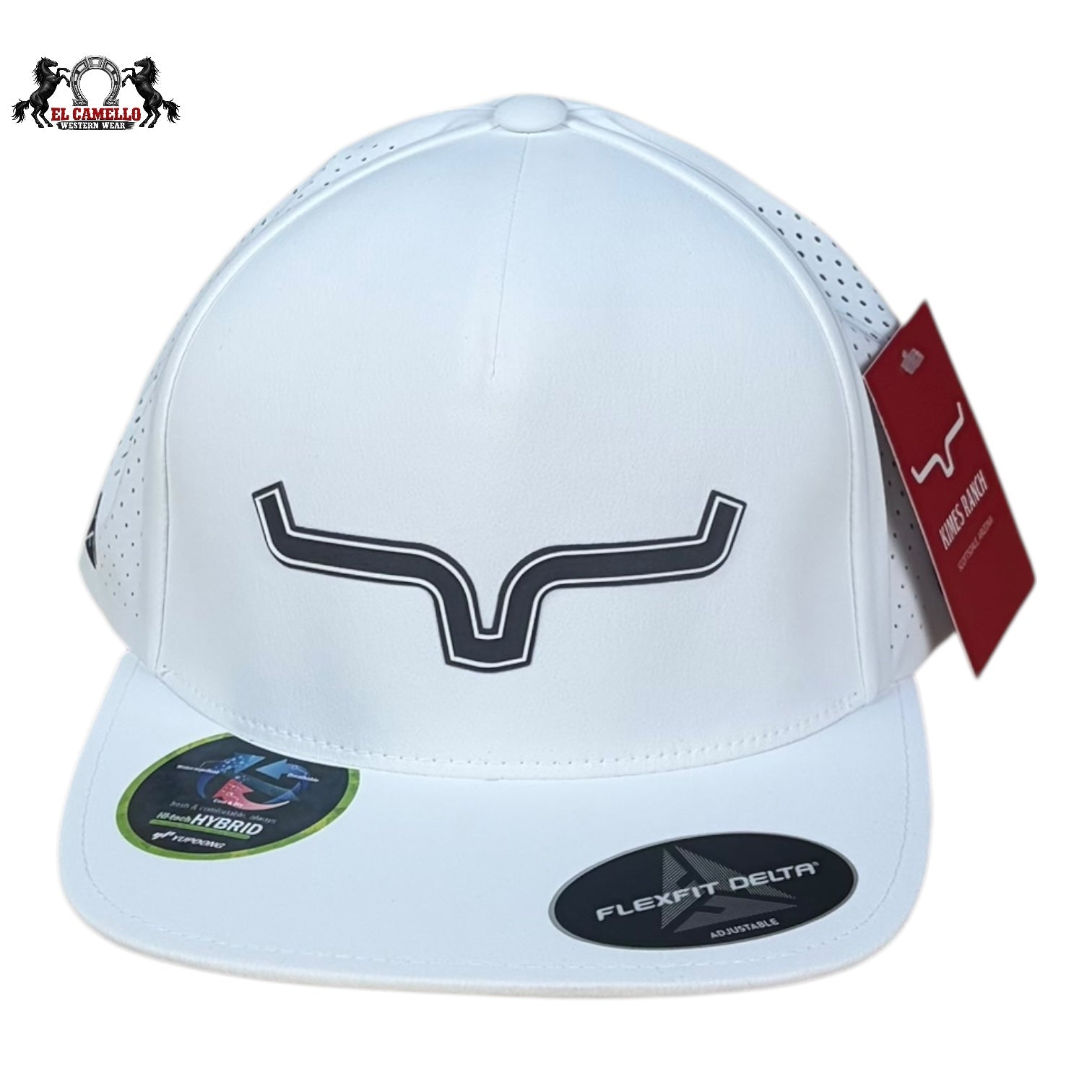 Kimes Ranch White Flexfit Delta Performance Hat