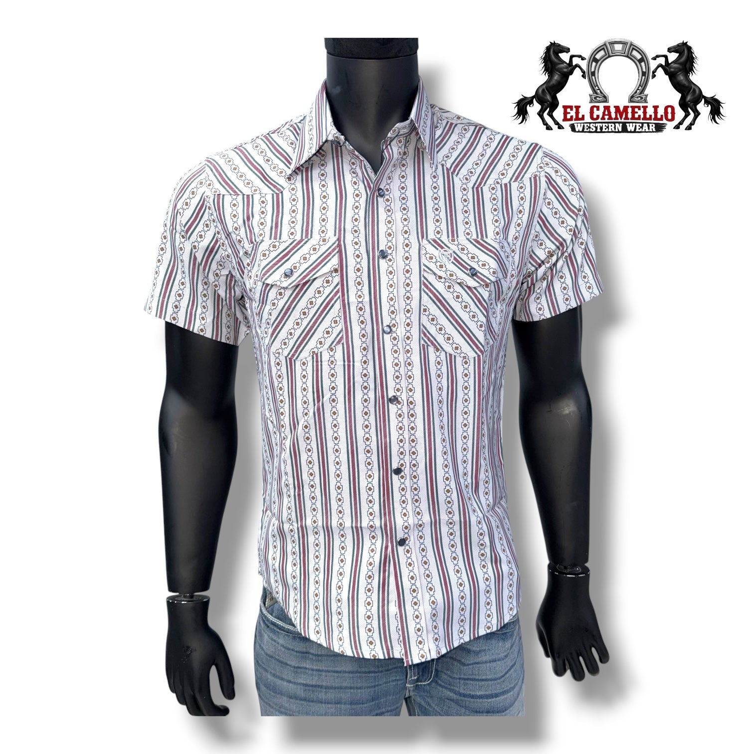 American West Grey Multi Stripe Snap Shirt 545H