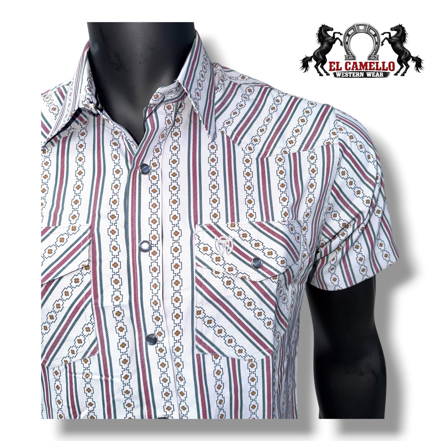 American West Grey Multi Stripe Snap Shirt 545H