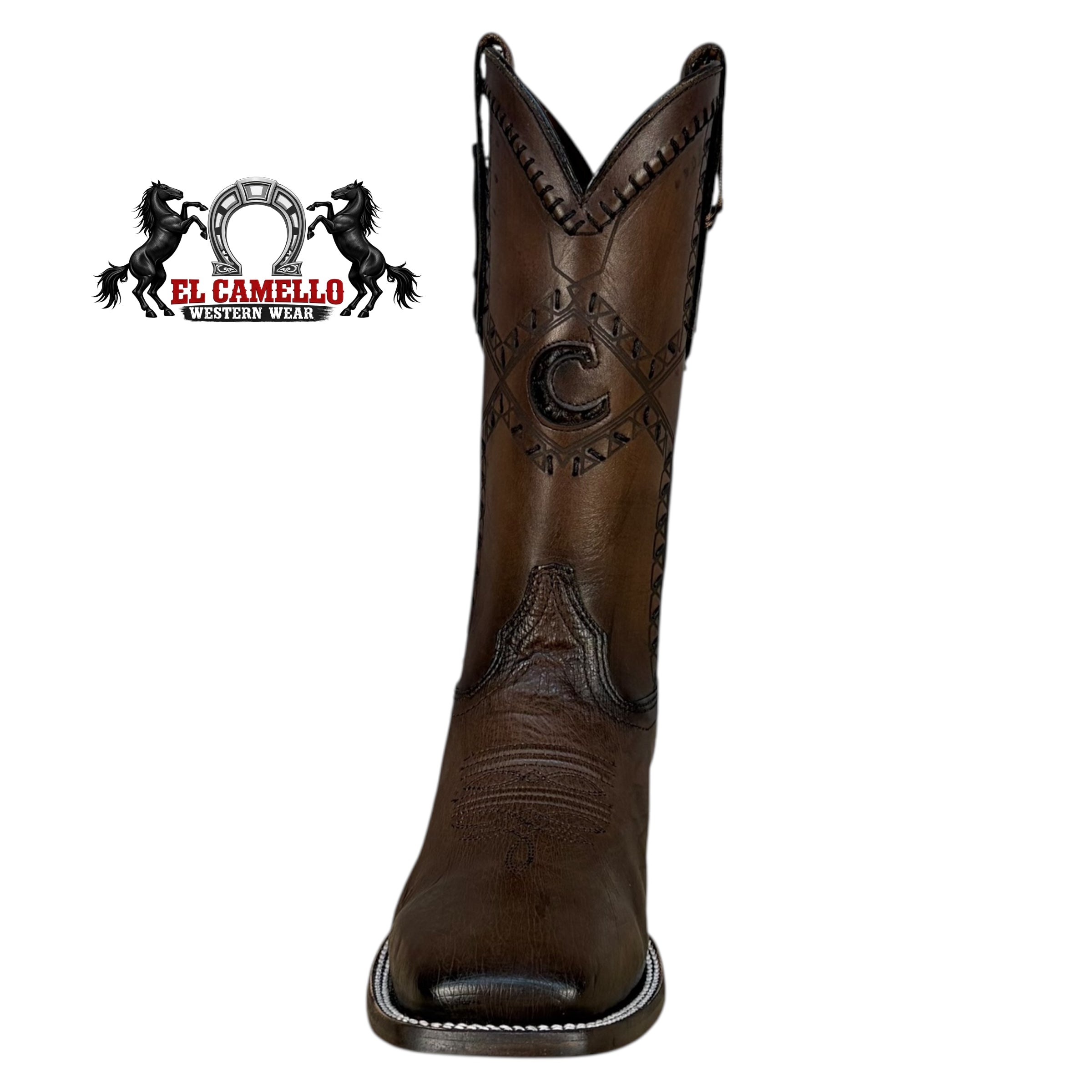 Cuadra Men’s Brown Leather Western Boots CU426 – Square Toe, Embroidered Shaft, Hybrid Sole