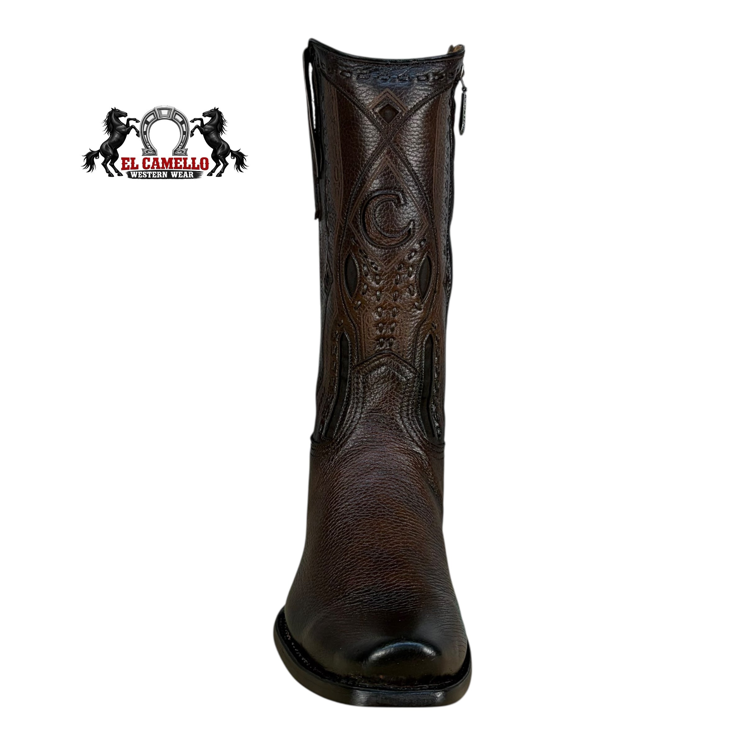 Cuadra Men’s Brown Leather Western Boots CU251 – Square Toe, Classic Embroidery, Hybrid Sole