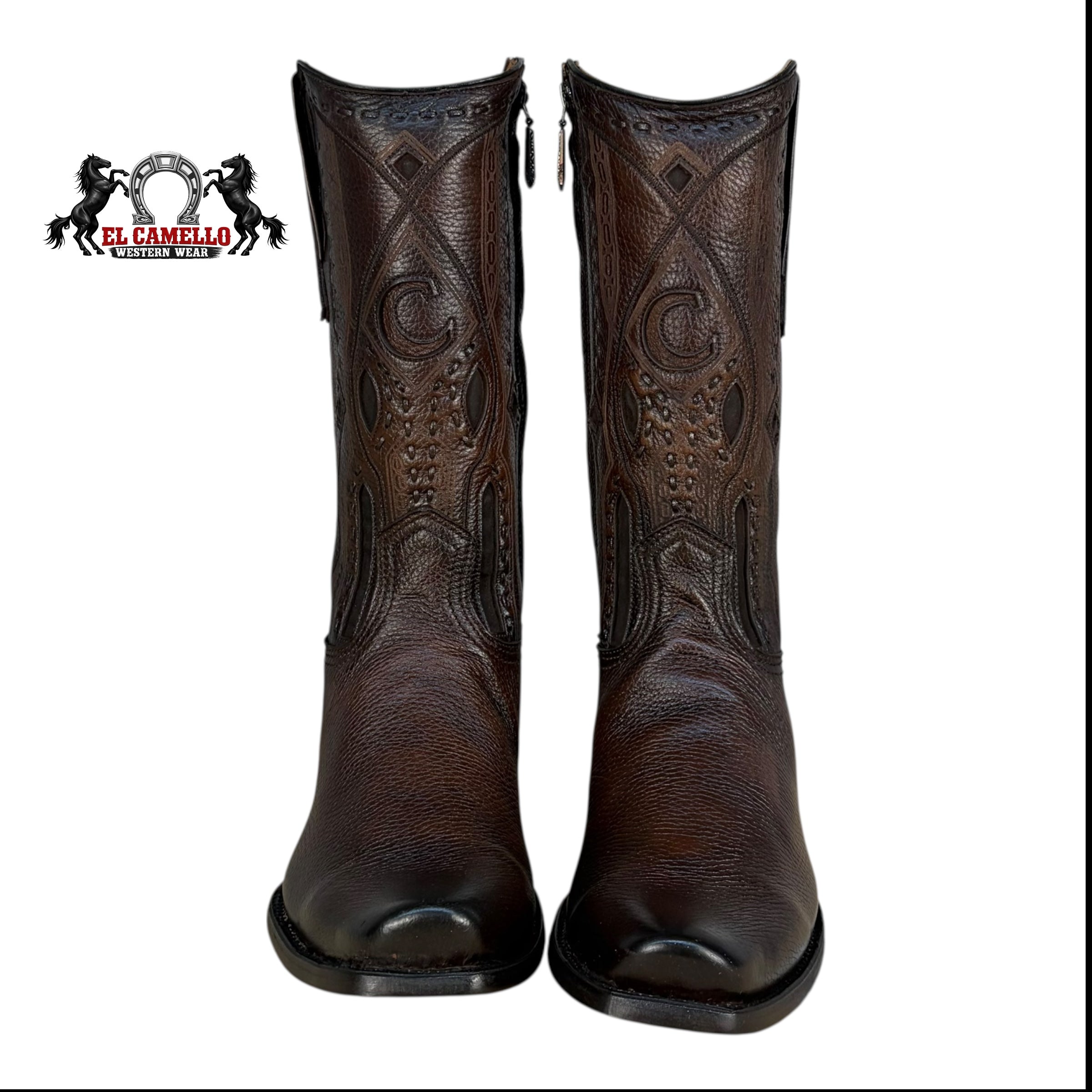 Cuadra Men’s Brown Leather Western Boots CU251 – Square Toe, Classic Embroidery, Hybrid Sole