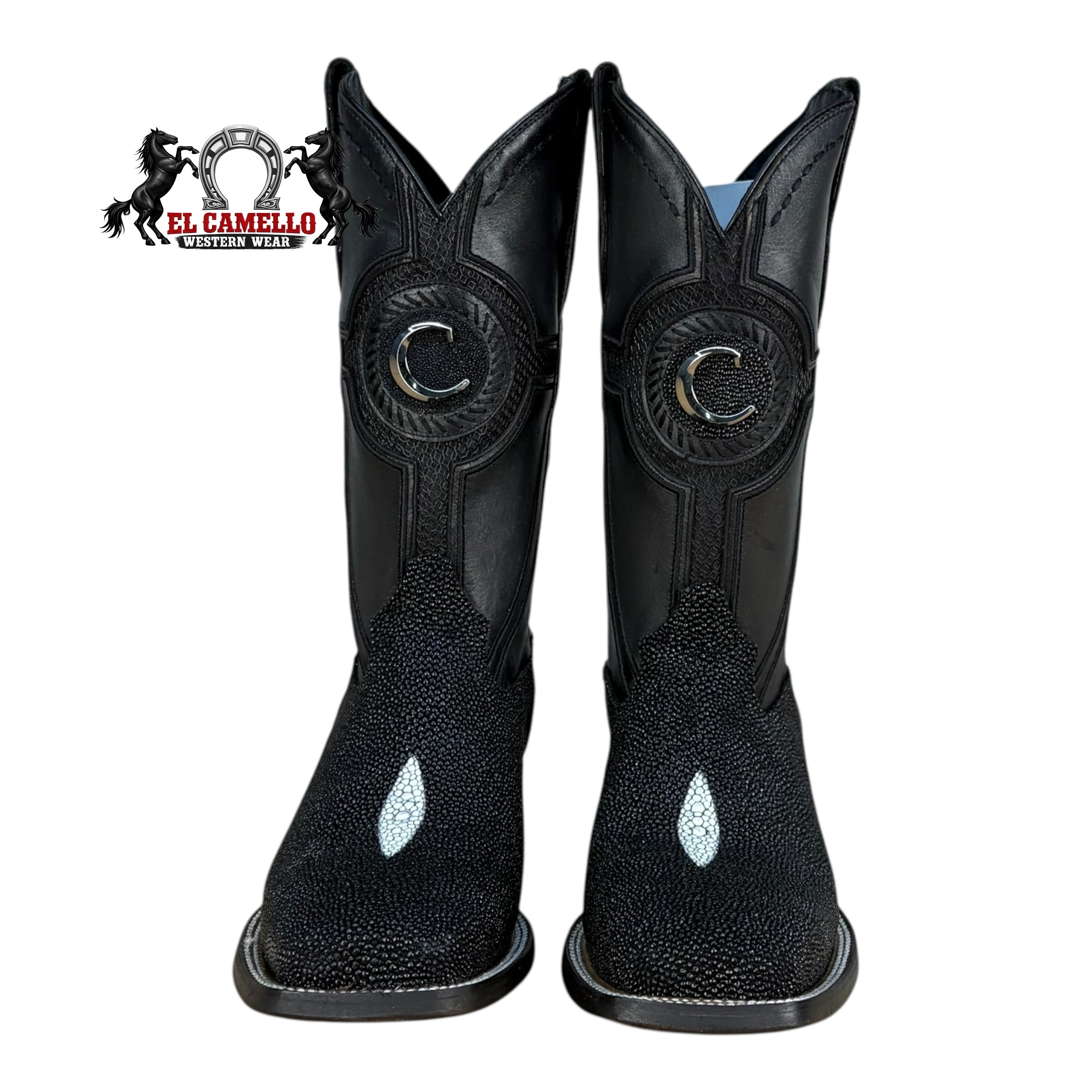 Cuadra Men’s Black Stingray & Leather Western Boots CC221 – Square Toe Exotic