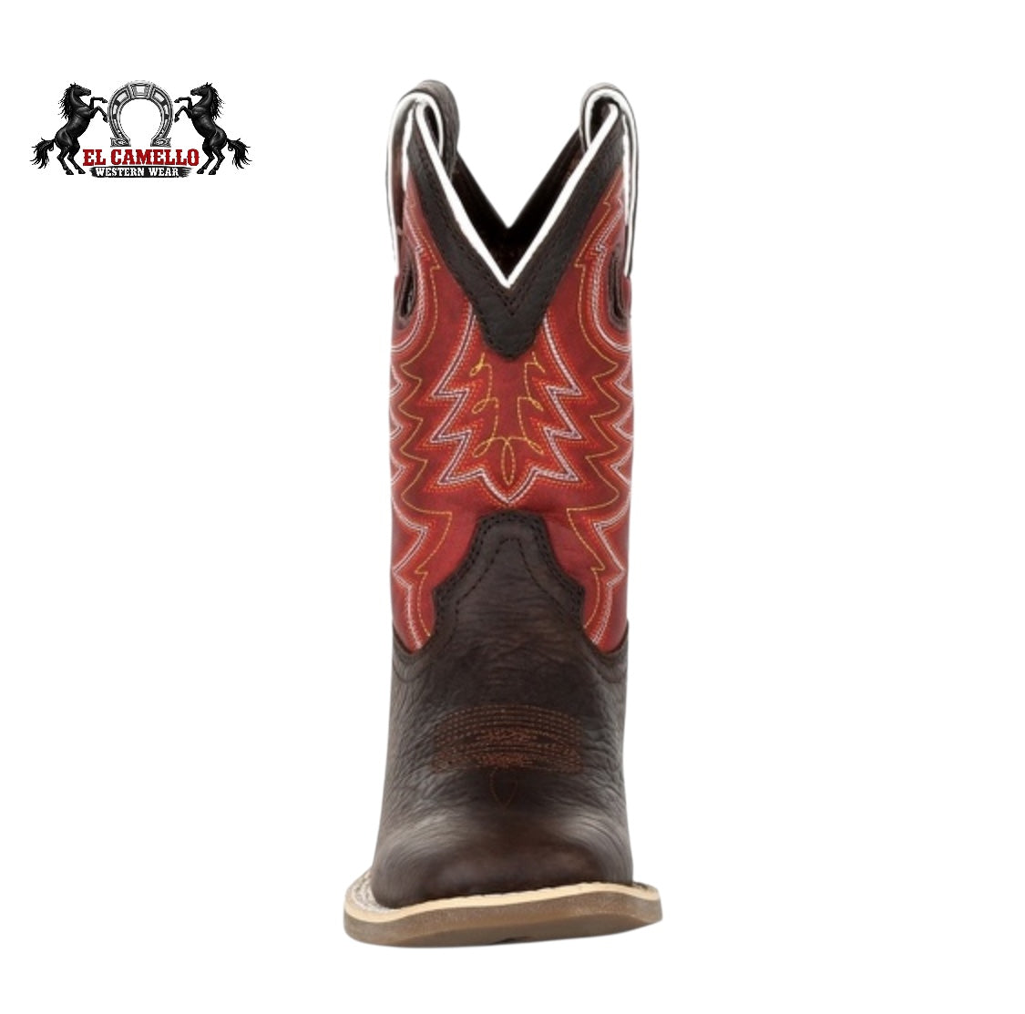 Durango kids Dark Brown & Red Western Work Boot – Dual Shank Durango Rubber Sole DBT0220y