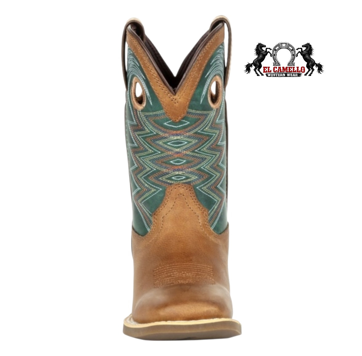 Durango Kids Lil’ Rebel Pro Wheat/Tidal Teal Western Boots DBT0224Y Square Toe