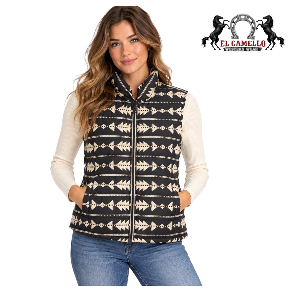 Cinch Women’s Ivory Reversible Quilted Vest