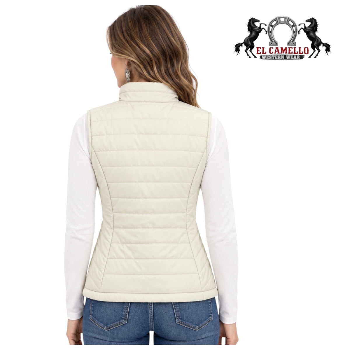 Cinch Women’s Ivory Reversible Quilted Vest