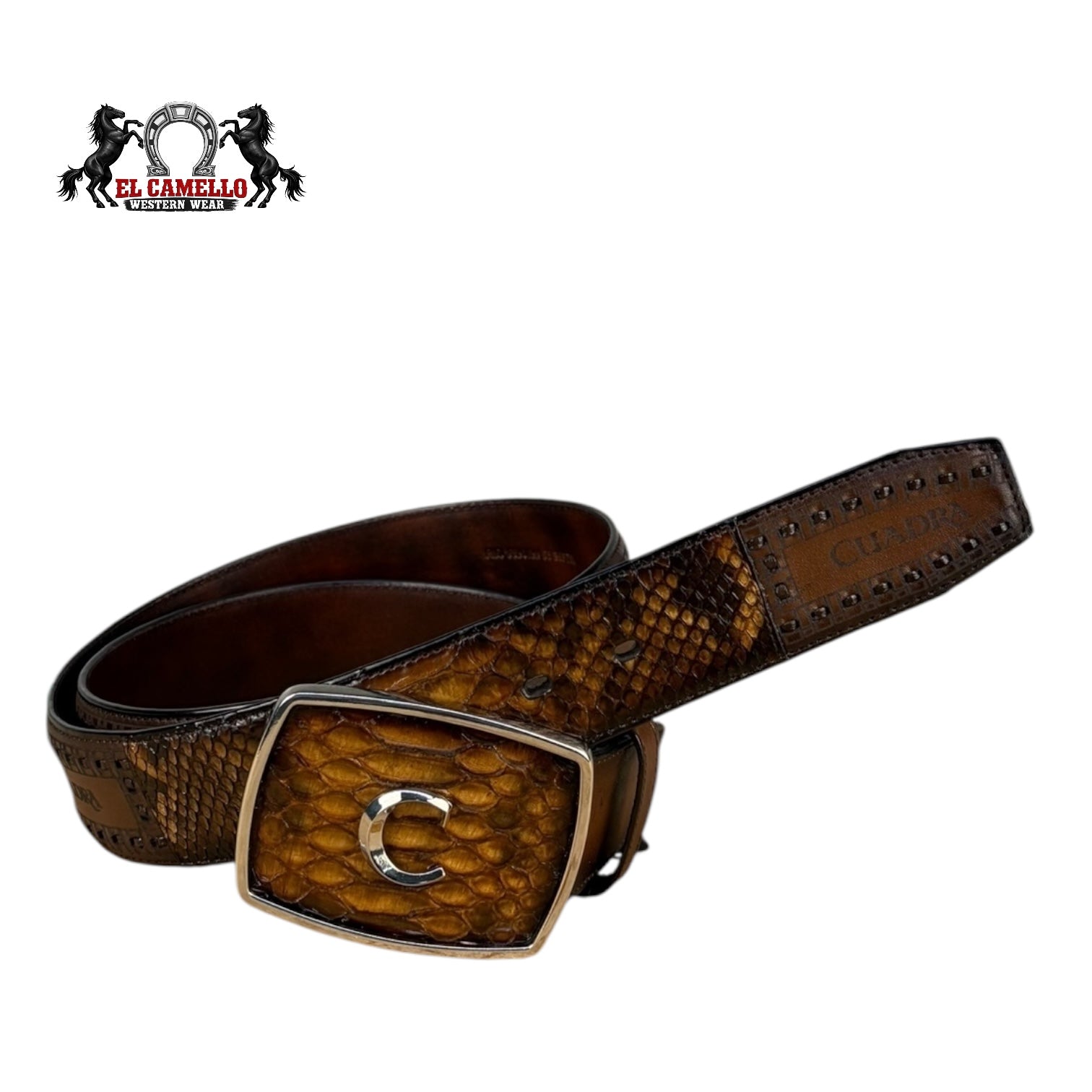 Cuadra Men’s Brown Leather Belt with Cuadra “C” Buckle BC200