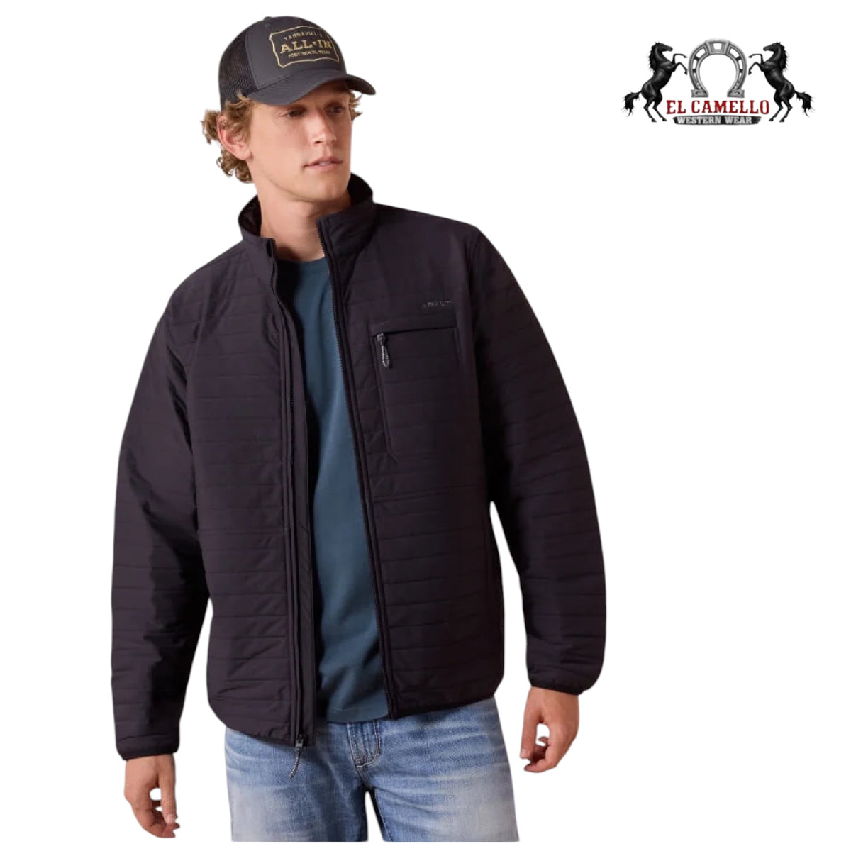 Ariat Mens Wylie Full Zip Jacket Obsidian Black - 10079869