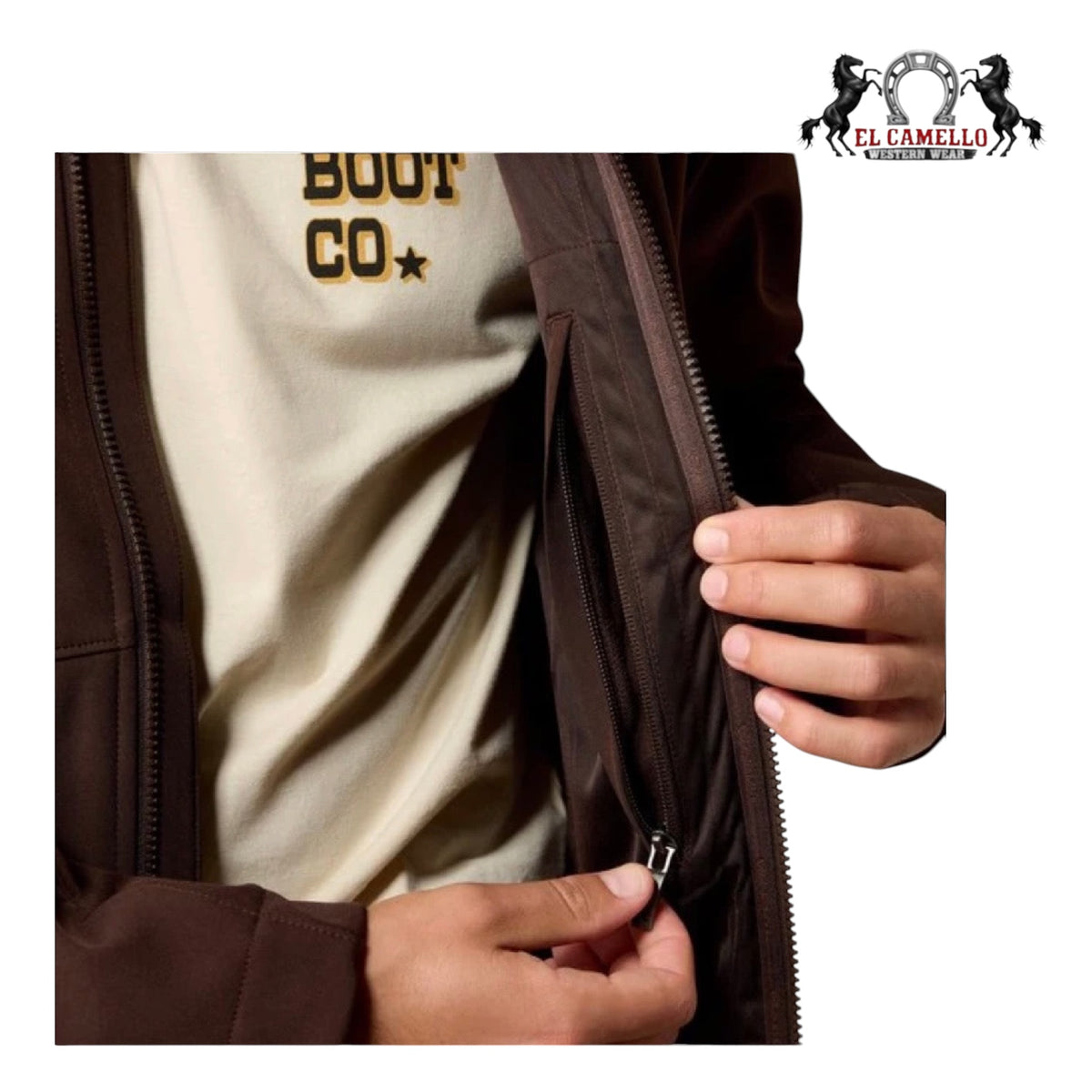 ARIAT MAN CHEST LOGO SOFTSHELL JKT MOLE 10079279