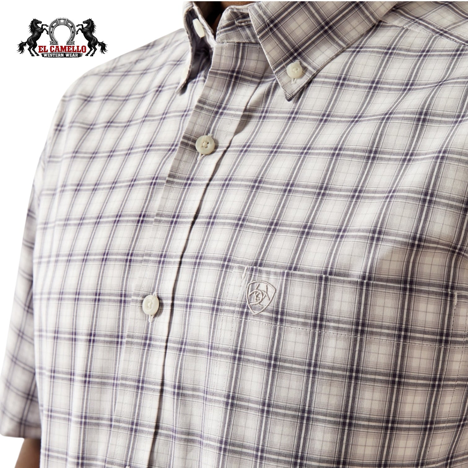 Ariat Men’s Pro Series Plaid Short Sleeve Button-Down Shirt 10073606