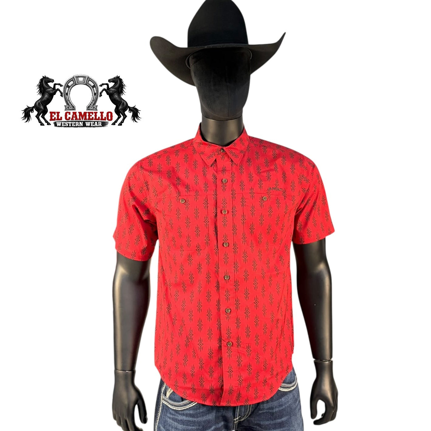Ariat Men’s Pro Series Geo Print Short Sleeve Shirt – 10073438
