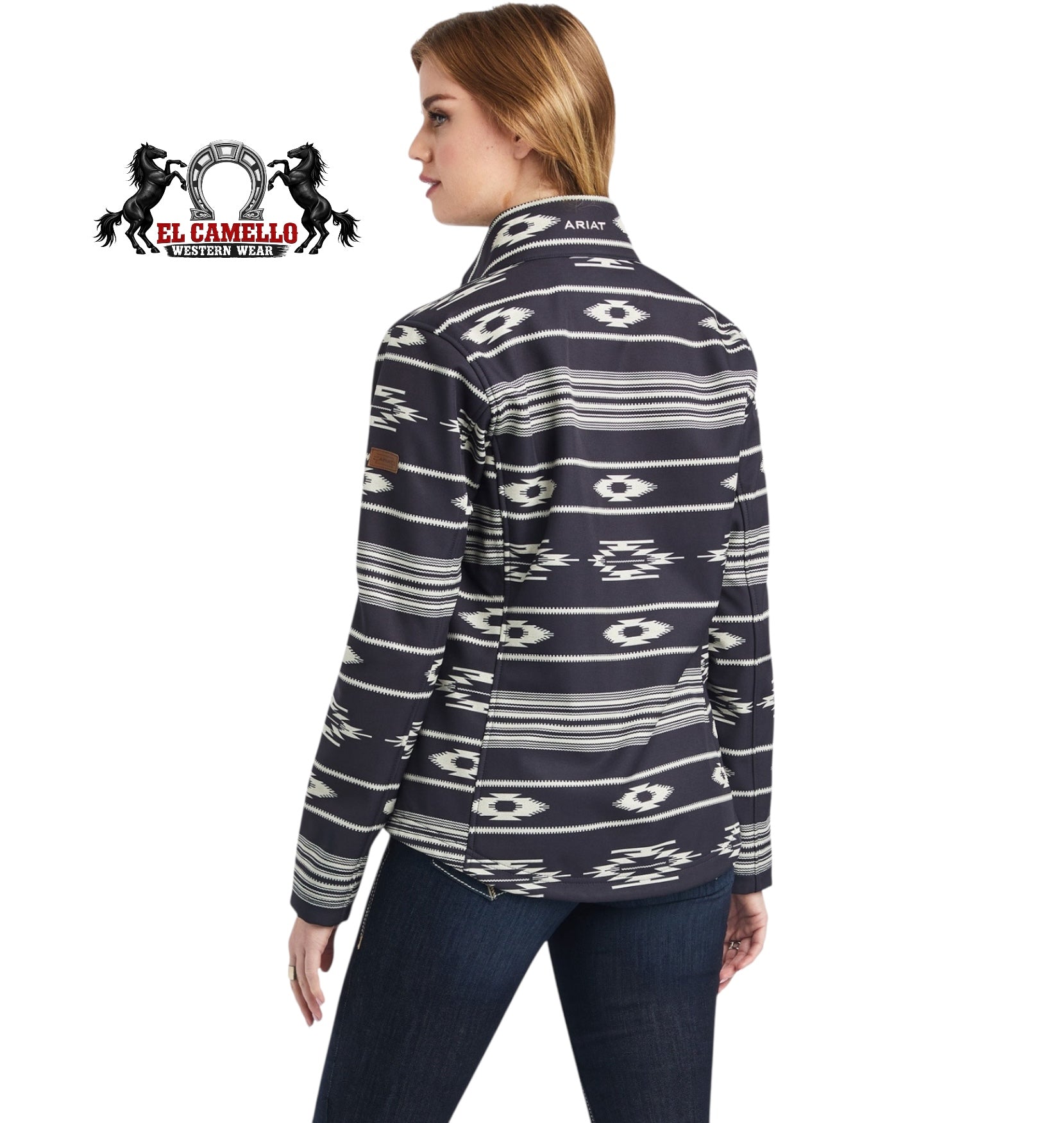 Ariat Women’s Black Aztec Softshell Jacket – Full Zip Western Performance Jacket
10042135