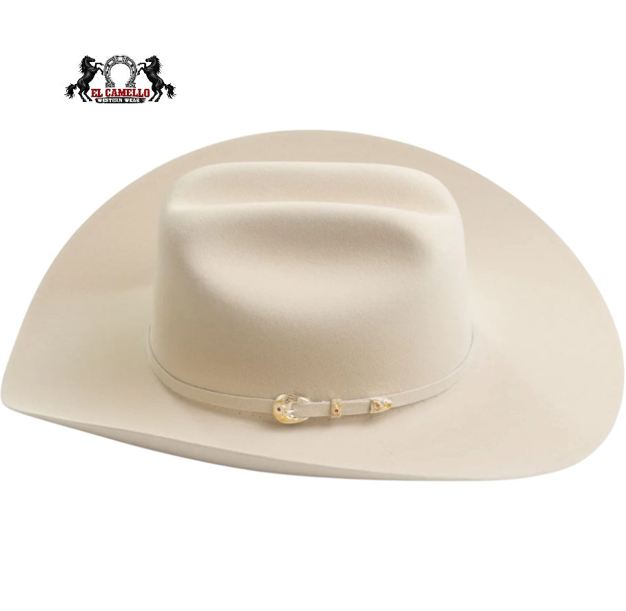 Larry Mahan 5X Belly Western Cowboy Hat – Classic Felt Hat with Gold Buckle Band