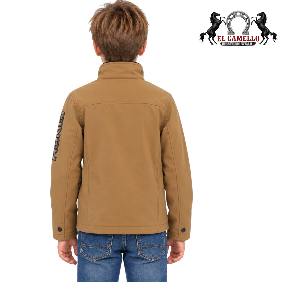 CINCH Boys’ Tan Softshell Full-Zip Western Jacket