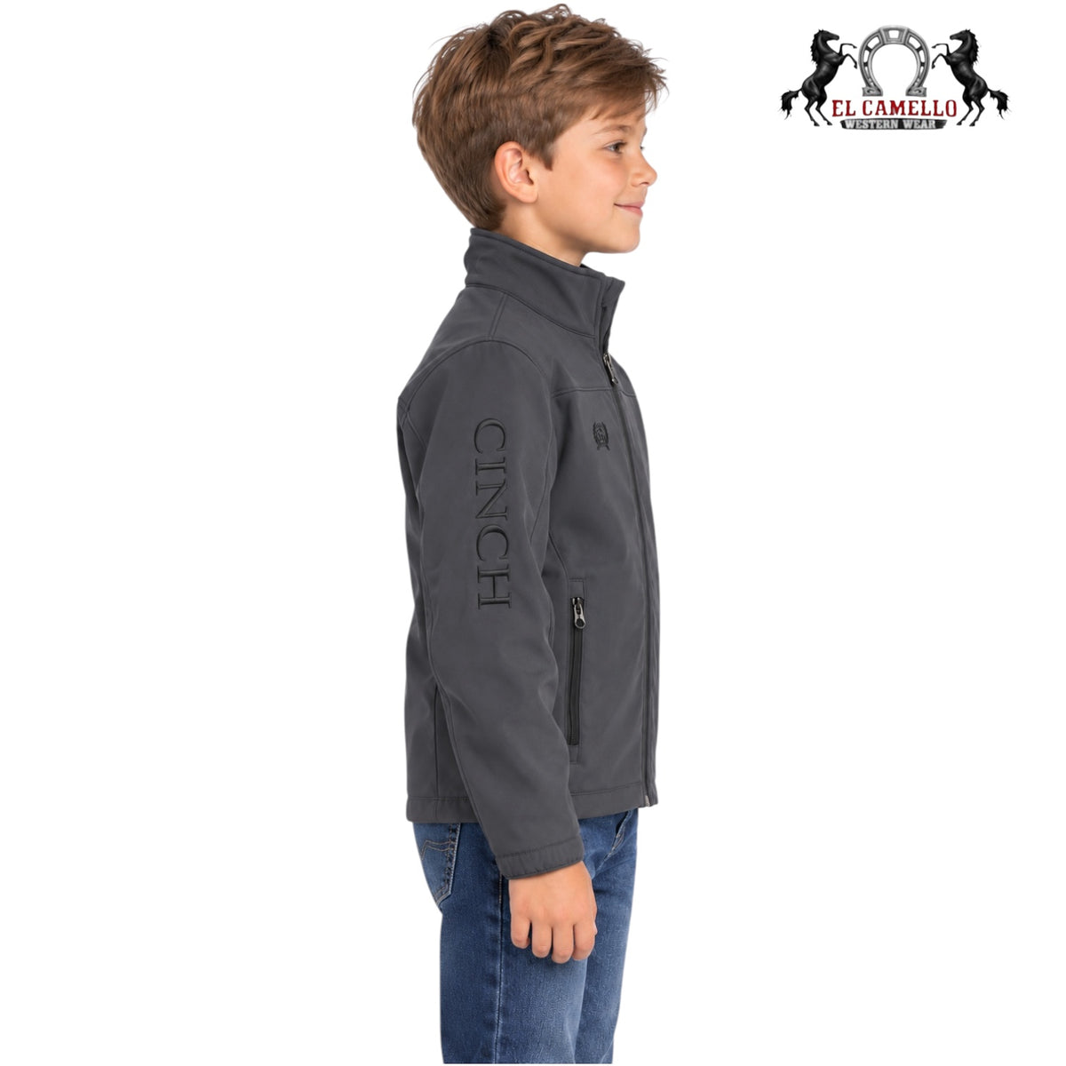 CINCH Boys’ Charcoal Gray Softshell Western Jacket