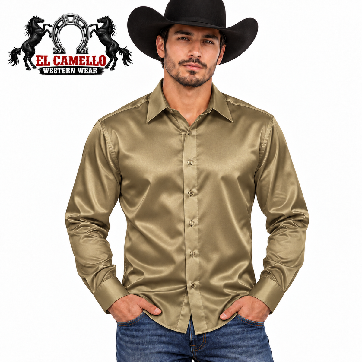 CHUXX Men’s Olive Gold Long Sleeve Button-Up Shirt – CHLS2120