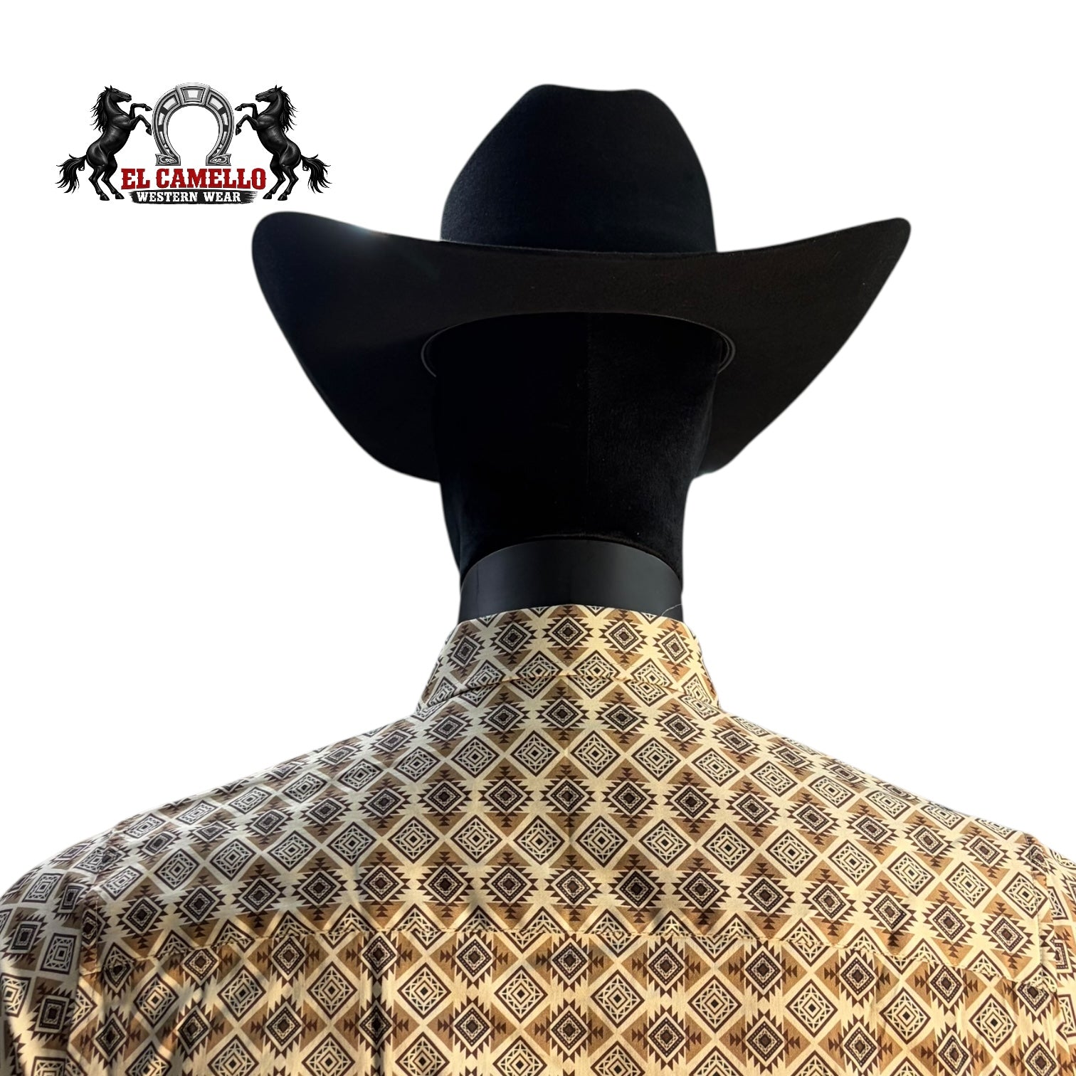 Montero Men’s Beige Long Sleeve Shirt MT4061 Geometric Print Button-Up Classic Fit