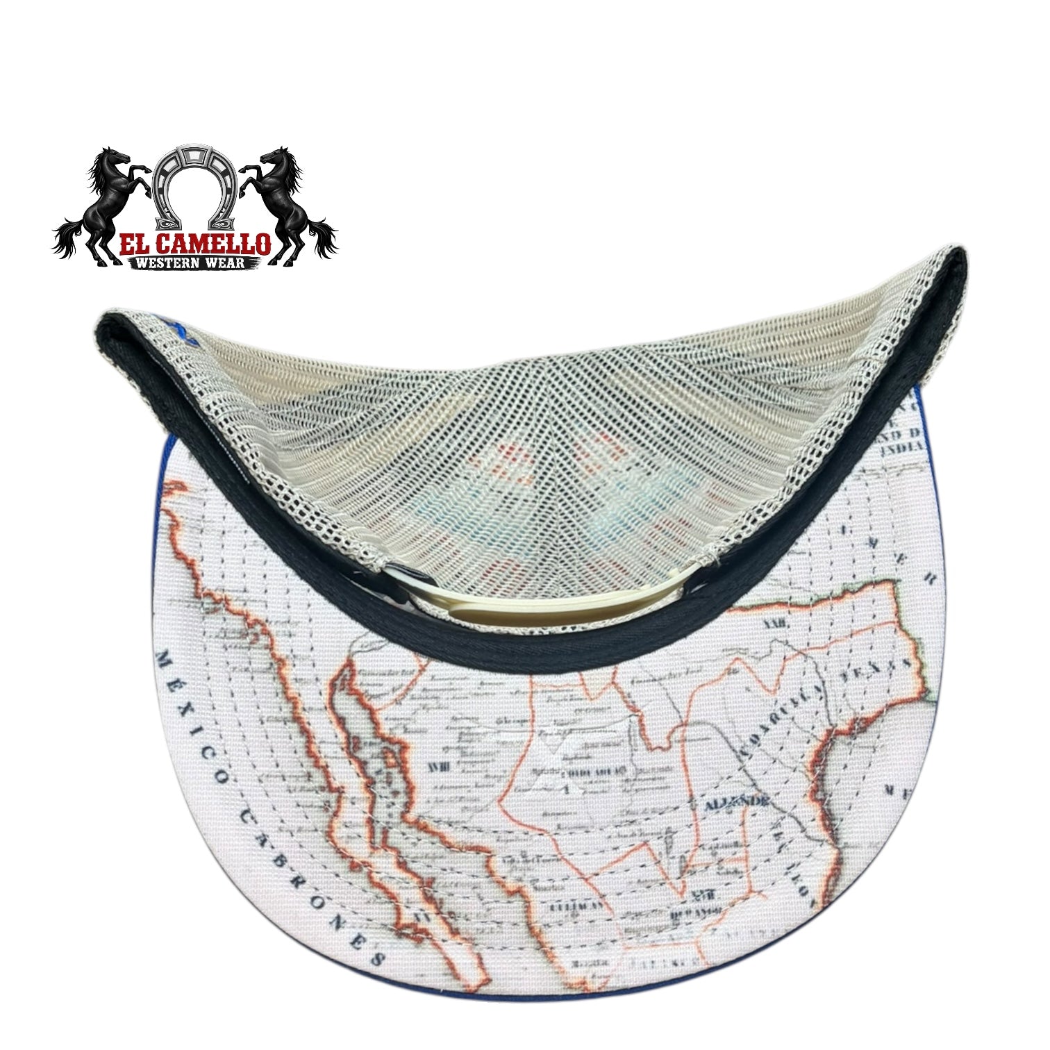 Texhorn White & Red Longhorn Aztec Embroidered Mesh Back Snapback Cap