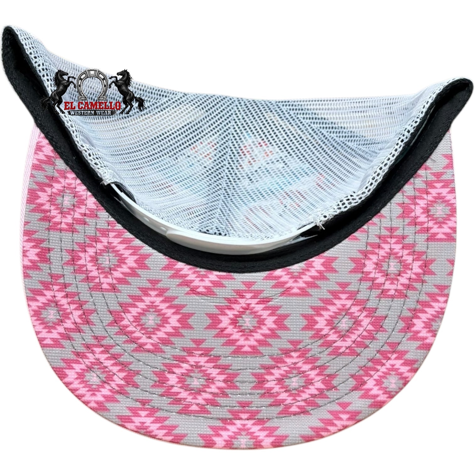 Texhorn Pink Longhorn Aztec Embroidered Mesh Back Snapback Cap