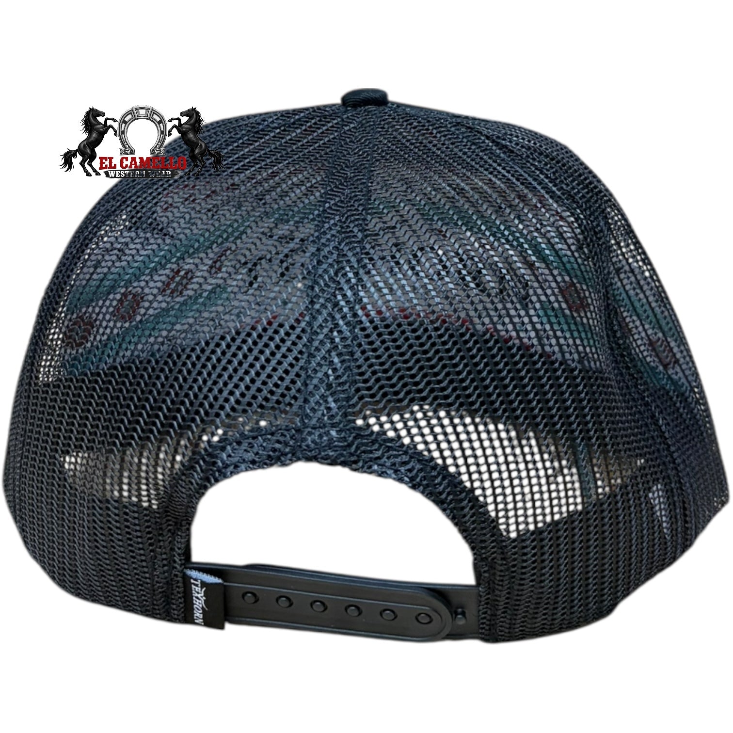 Texhorn All-Black Longhorn Embroidered Mesh Back Snapback Cap