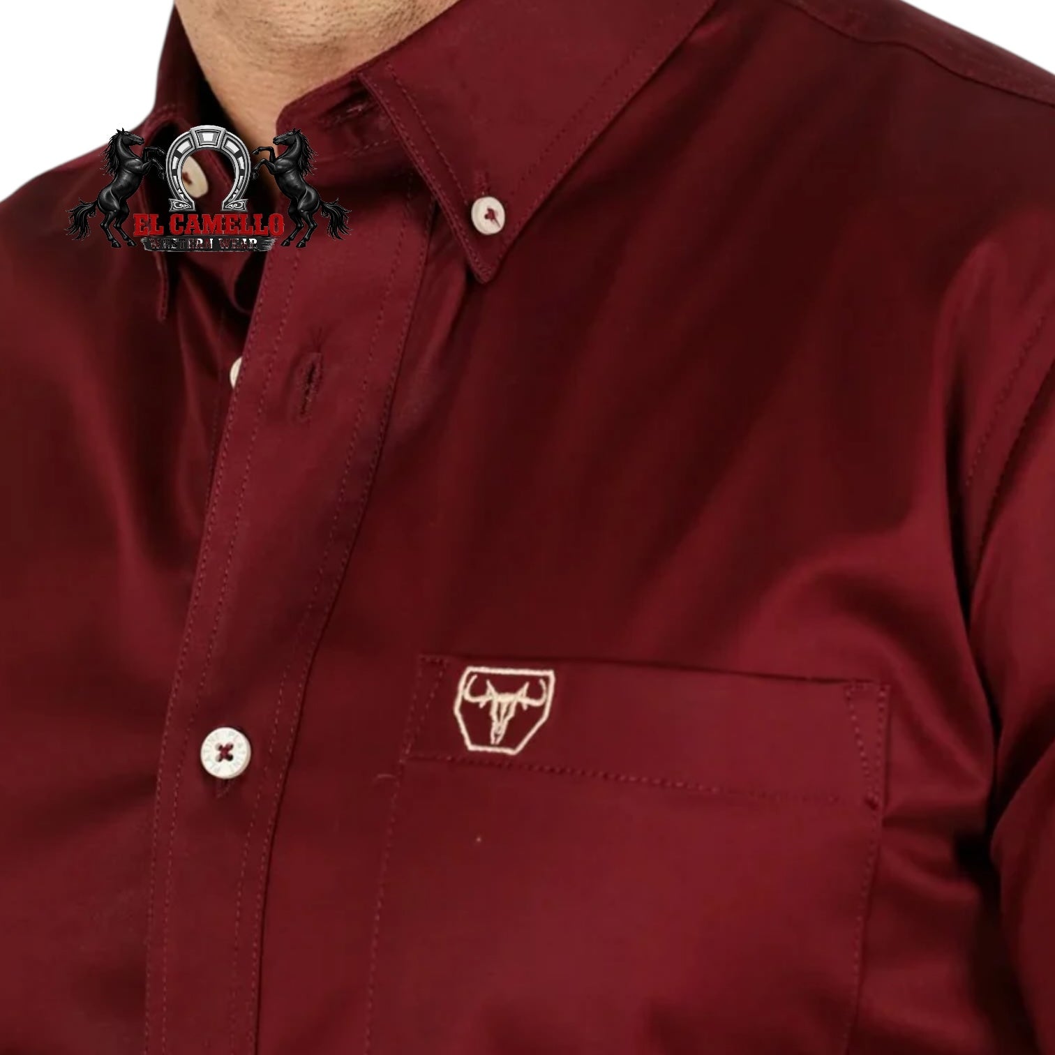 Platini Men’s Solid Burgundy Short Sleeve Button-Down Shirt
CTL9260