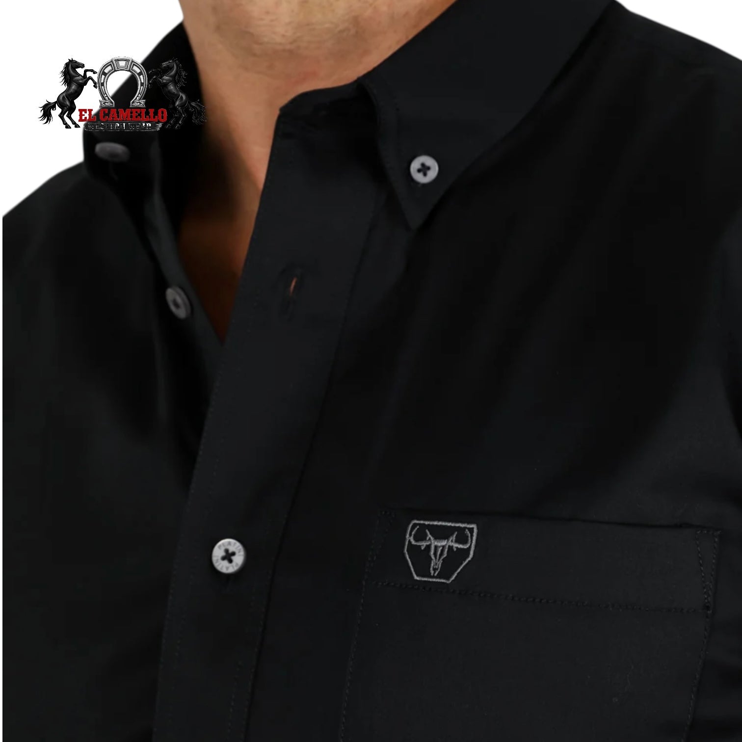 Platini Men’s Solid Black Long Sleeve Button-Down Shirt
CtL9258