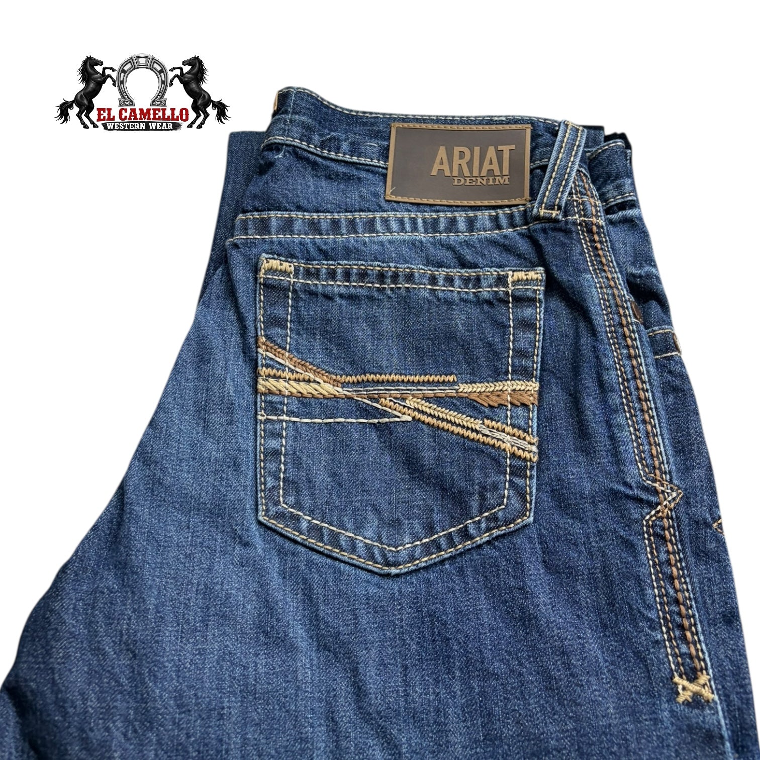 Ariat Men’s Medium Wash Straight Leg Western Jeans – Durable Comfort Denim 10074866