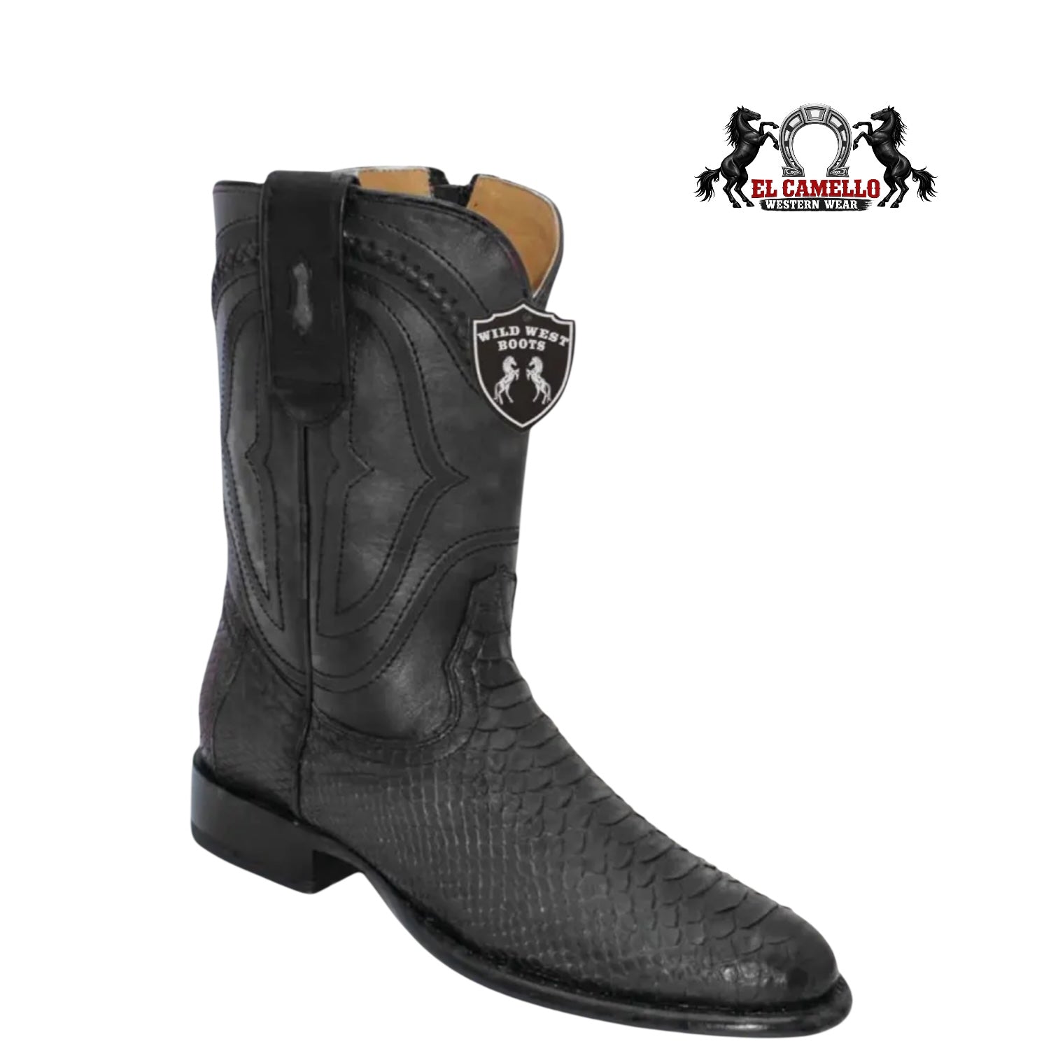 Wild West Men’s Black Python Roper Boots 269IZN5705
