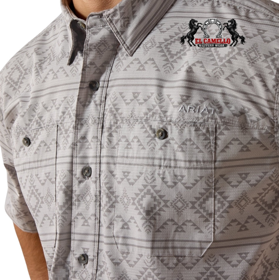 Ariat Men’s Sleet Geo Print Short Sleeve Button-Up Shirt – 10063439