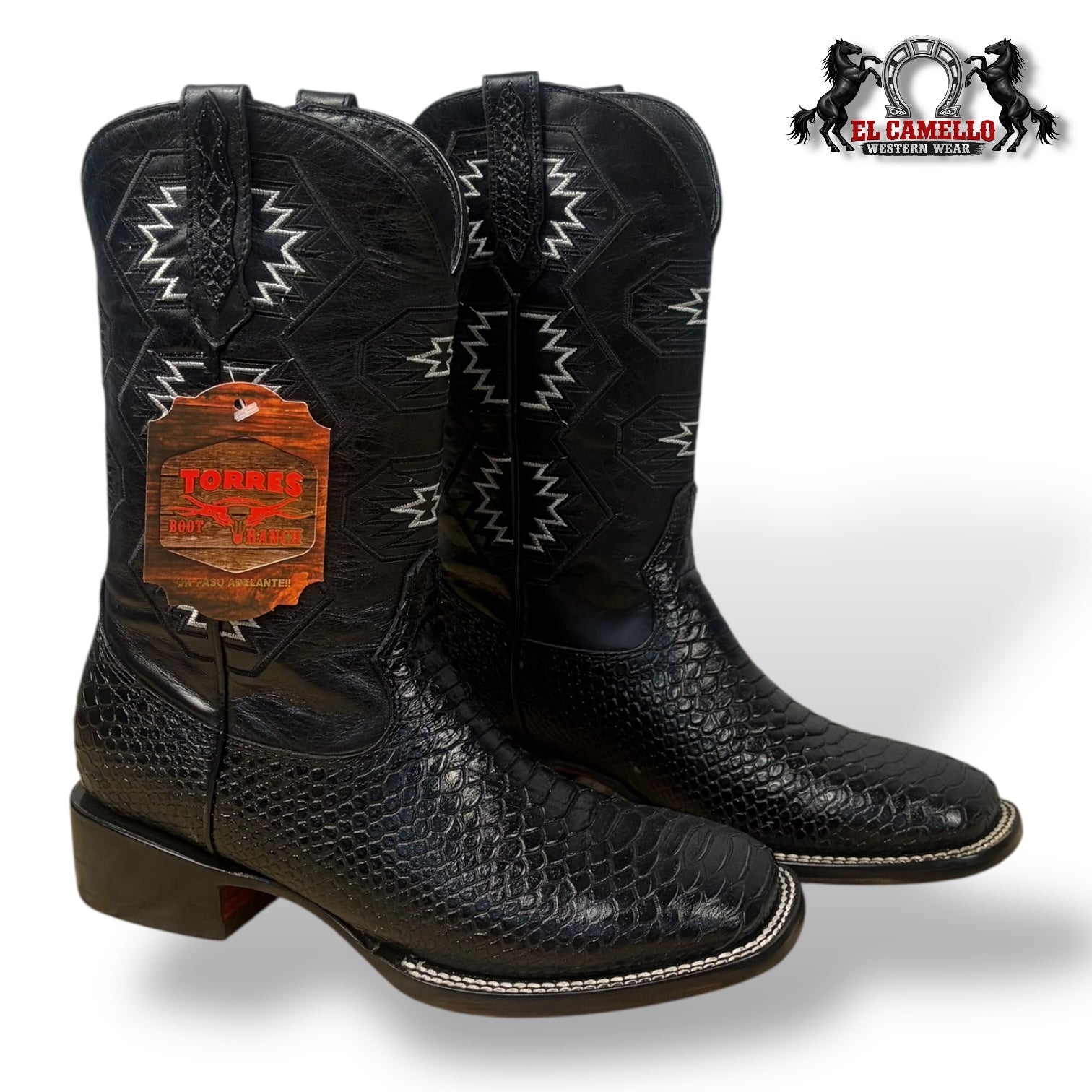 Python Brilloso Negro Torres Boots TBRCC149