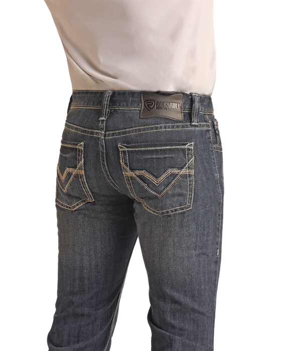 Men's Rock & Roll Cowboy Regular Fit Stackable Boot Cut Jean #MSP1763
